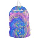 Cool Abstract Pink Blue And Yellow Twirl Liquid Art Foldable Lightweight Backpack View1