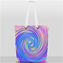 Cool Abstract Pink Blue And Yellow Twirl Liquid Art Full Print Rope Handle Tote (Small) View2