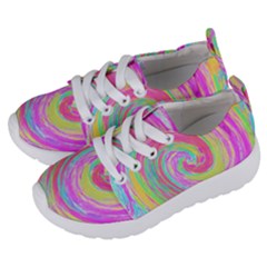 Groovy Abstract Pink And Blue Liquid Swirl Painting Kids  Lightweight Sports Shoes by myrubiogarden