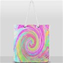 Groovy Abstract Pink And Blue Liquid Swirl Painting Full Print Rope Handle Tote (Large) View1