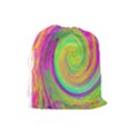 Groovy Abstract Purple And Yellow Liquid Swirl Drawstring Pouch (Large) View2