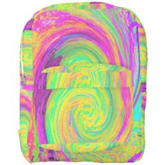 Groovy Abstract Purple And Yellow Liquid Swirl Full Print Backpack by myrubiogarden