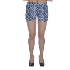 Black And White Intricate Modern Geometric Pattern Skinny Shorts by dflcprintsclothing