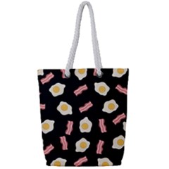 Bacon And Egg Pop Art Pattern Full Print Rope Handle Tote (small) by Valentinaart