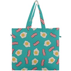 Bacon And Egg Pop Art Pattern Canvas Travel Bag by Valentinaart