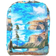Painting Paintings Mountain Full Print Backpack by Pakrebo
