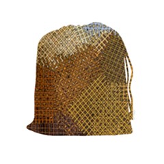Color Colors Abstract Yellow Brown Drawstring Pouch (xl) by Pakrebo