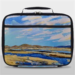 The Landscape Water Blue Painting Full Print Lunch Bag by Pakrebo