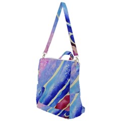 Painting Abstract Blue Pink Spots Crossbody Backpack by Pakrebo