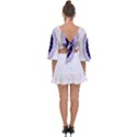 Design Circular Pattern Mandala Tie Back Butterfly Sleeve Chiffon Top View2