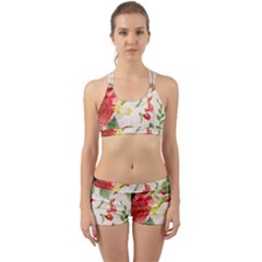 Christmas Bird Floral Berry Back Web Gym Set by Pakrebo