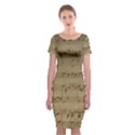 Vintage Sheet Music Background Classic Short Sleeve Midi Dress View1