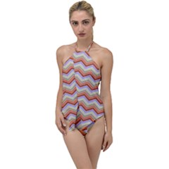 Background Chevron Pattern Design Go With The Flow One Piece Swimsuit by Pakrebo