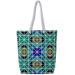 Mosaic Triangle Symmetry Full Print Rope Handle Tote (small) by Pakrebo