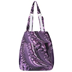 Purple Fractal Flowing Fantasy Center Zip Backpack by Pakrebo
