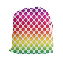 Polka Dots Spectrum Colours Dots Drawstring Pouch (xxl) by Pakrebo