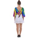 Fractal Bright Exploding Brilliant Tie Back Butterfly Sleeve Chiffon Top View2