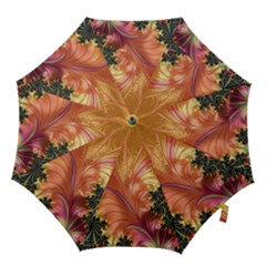 Fractal Feather Artwork Art Hook Handle Umbrellas (large) by Pakrebo