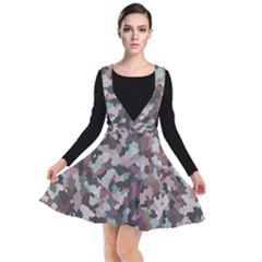 Gray Facets Plunge Pinafore Dress by artifiart