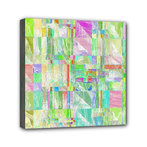 Pastel Quilt Background Texture Mini Canvas 6  X 6  (stretched) by Pakrebo