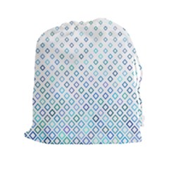 Square Pattern Geometric Blue Drawstring Pouch (xxl) by Pakrebo
