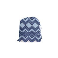 Textile Texture Fabric Zigzag Blue Drawstring Pouch (xs) by Pakrebo