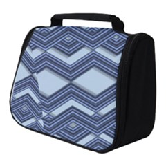 Textile Texture Fabric Zigzag Blue Full Print Travel Pouch (small) by Pakrebo