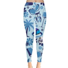 Self Care Goals (blue Pattern) Leggings  by TransfiguringAdoptionStore