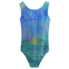 Power Of 3 Kids  Cut-out Back One Piece Swimsuit by PurpleDuckyDesigns