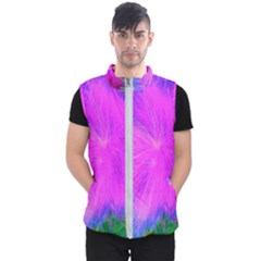 Psychedelic Purple Garden Milkweed Flower Men s Puffer Vest by myrubiogarden