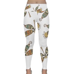 Pattern Dragonfly Background Lightweight Velour Classic Yoga Leggings by Pakrebo