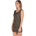 No Step On Snek Pattern Charcoal Dark Gray background Meme Bodycon Dress View2
