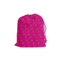 No Step On Snek Pattern Pink Background Meme Drawstring Pouch (medium) by snek