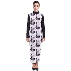 Trump Retro Face Pattern Maga Black And White Us Patriot Turtleneck Maxi Dress by snek