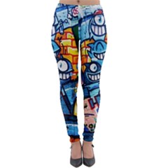 Graffiti Urban Colorful Graffiti Cartoon Fish Lightweight Velour Leggings by genx