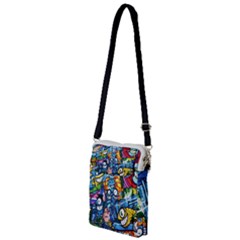 Graffiti Urban Colorful Graffiti Cartoon Fish Multi Function Travel Bag by genx