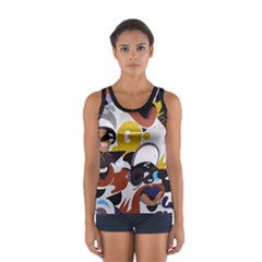 Graffiti Urban Colorful Graffiti City Wall Hip Hop Music Singers Sport Tank Top  by genx