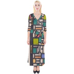 Door Stained Glass Stained Glass Quarter Sleeve Wrap Maxi Dress by Pakrebo