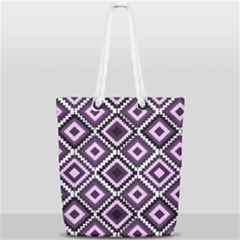 Native American Pattern Full Print Rope Handle Tote (small) by Valentinaart