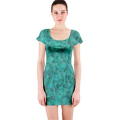 Turquoise Short Sleeve Bodycon Dress by LalaChandra