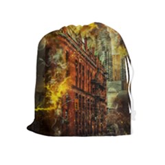 Flat Iron Building Architecture Drawstring Pouch (xl) by Pakrebo