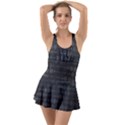 Background Polka Dots Ruffle Top Dress Swimsuit View1
