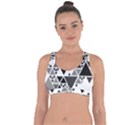 Gray Triangle Puzzle Cross String Back Sports Bra View1