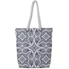 Mandala Line Art Full Print Rope Handle Tote (small) by Mariart