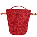 Red Pattern Technology Background Drawstring Bucket Bag View2