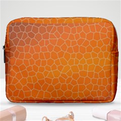 Orange Mosaic Structure Background Make Up Pouch (large) by Pakrebo