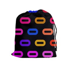 Pattern Background Structure Black Drawstring Pouch (xl) by Pakrebo