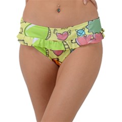 Cute Sketch Child Graphic Funny Frill Bikini Bottom by Pakrebo