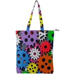 The Gears Are Turning Double Zip Up Tote Bag by WensdaiAmbrose