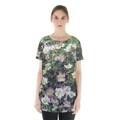 Mosaic Structure Pattern Background Skirt Hem Sports Top by Pakrebo